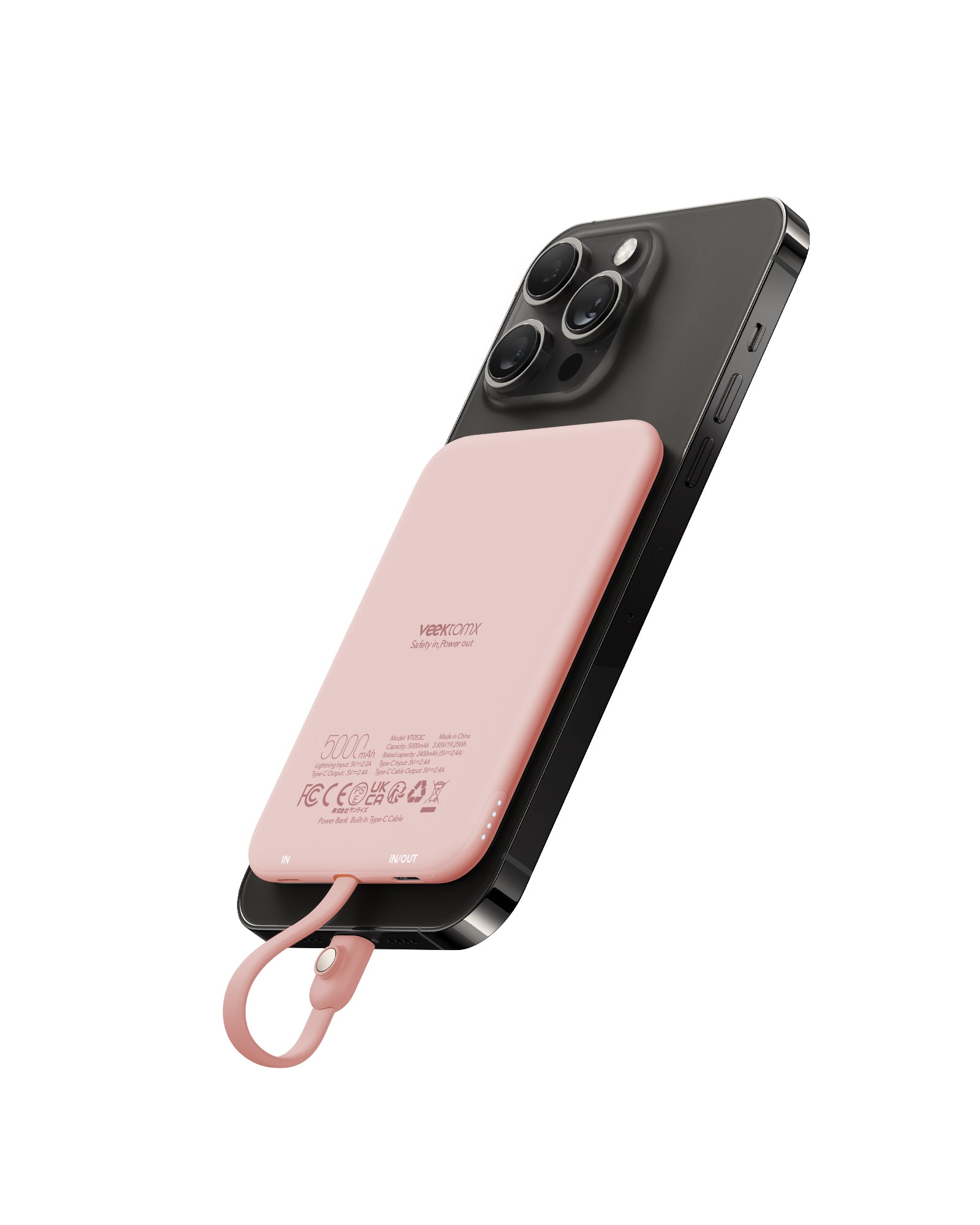 VEEKTOMX Slim Portable Charger, 5000mAh Lightweight Power Bank with Bu